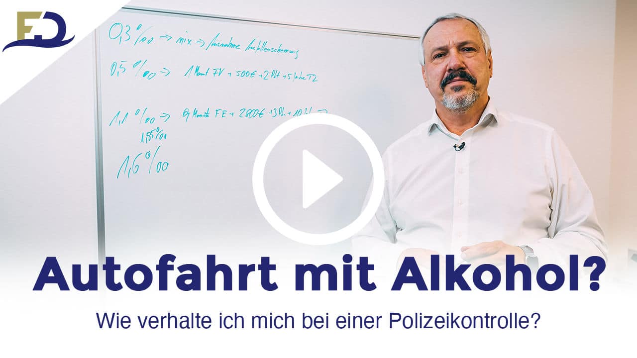 Autofahrt mit Alkohol? Wie verhalte ich mich bei einer Polizeikontrolle? - Youtube Video Fenderl & Dietrich